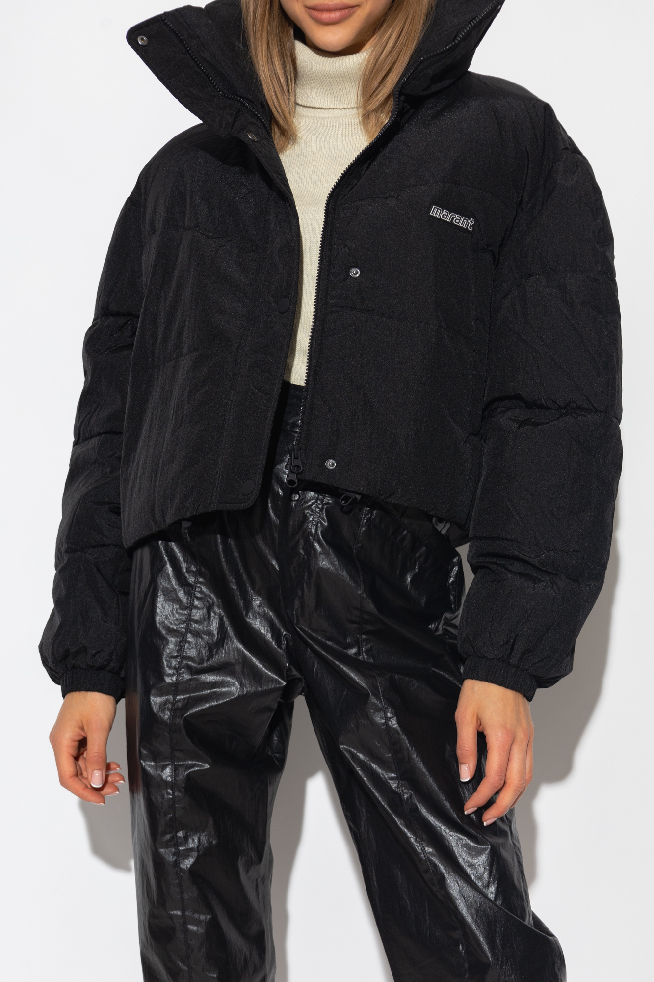 Black 'Telia' short jacket with logo Marant Etoile - Outdoor Black 'Telia' short jacket with logo Marant Etoile - Outdoor